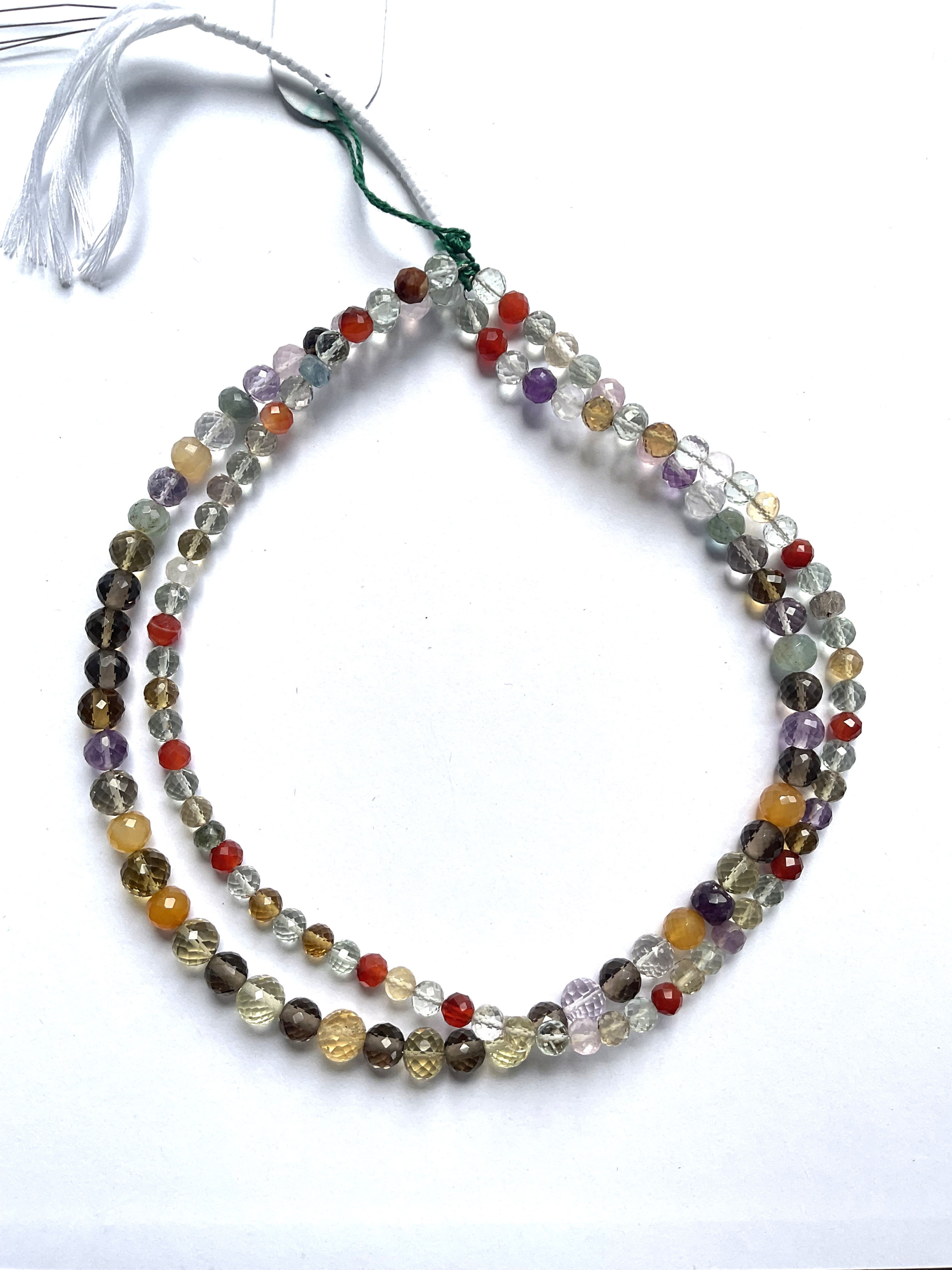 Mixed Gems Checker Cut Ball Beads 1 Strand Gemstones