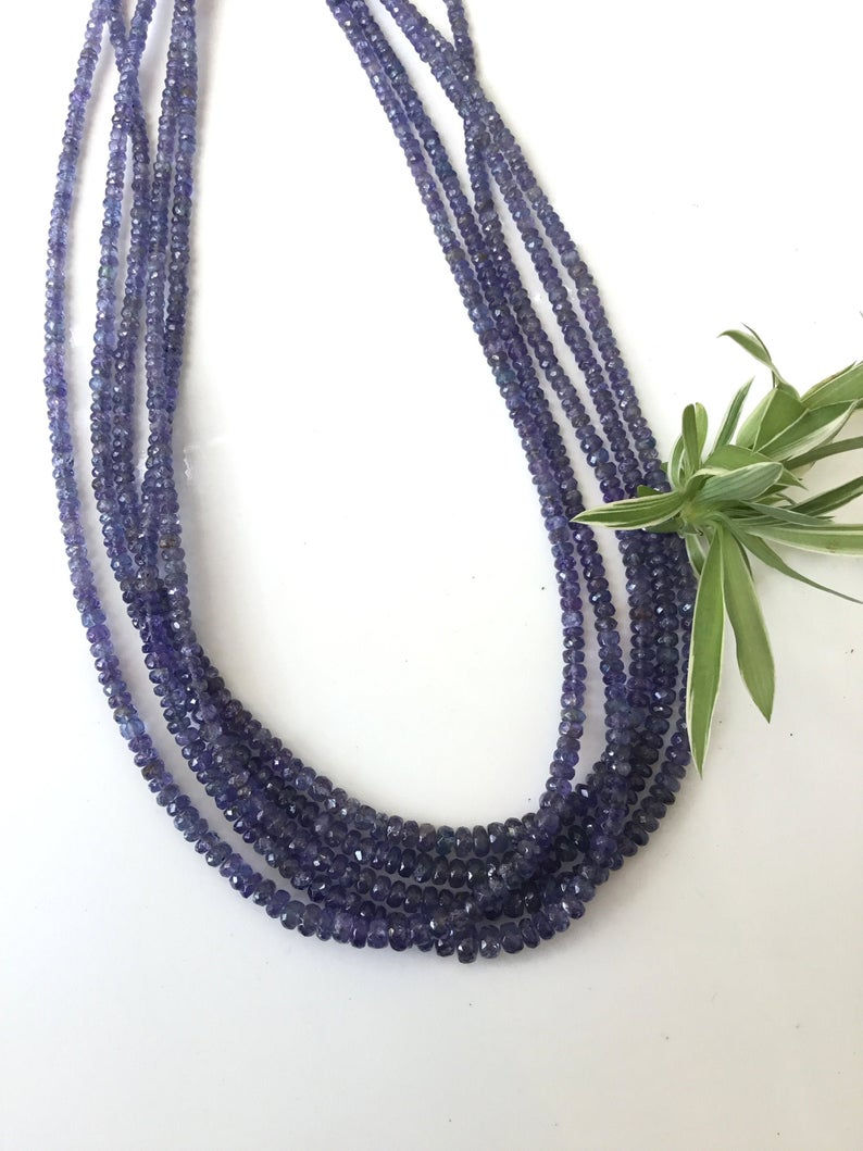 الصورة المصغرة: Tanzanite Faceted Beads Gemstone Necklace