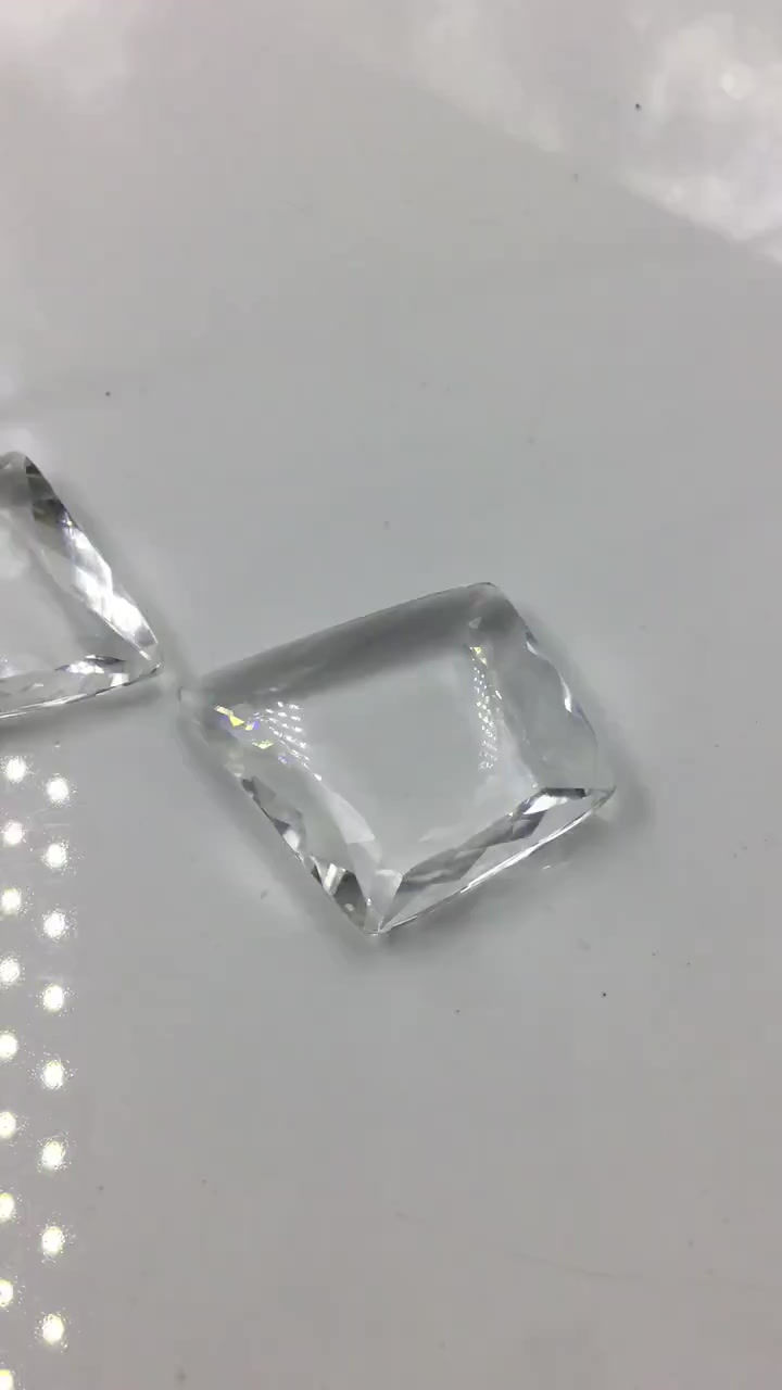縮圖：White Crystal Fancy Cut Stone Pair Crystal Gemstone Pair Natural Gemstone