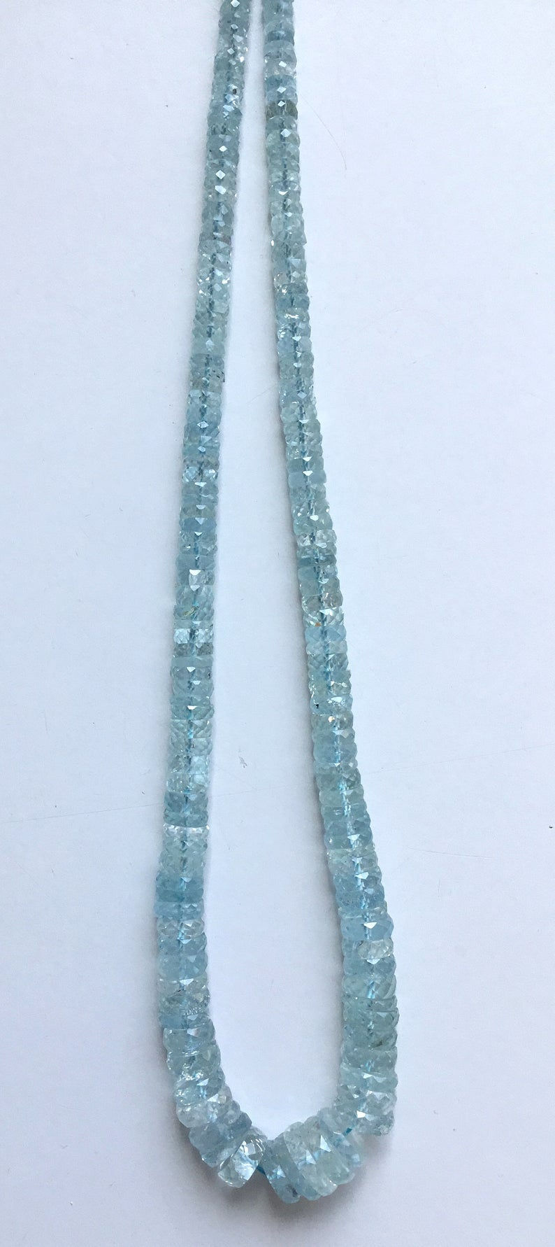 Miniatura: Aquamarine Faceted Tyre 1 Strand Natural Gemstone