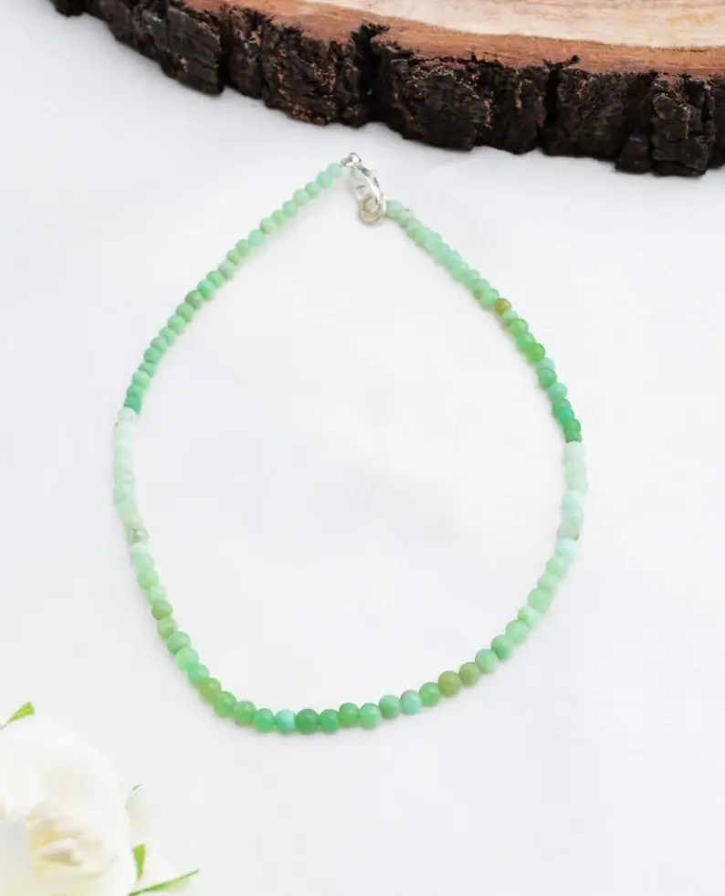 Miniatura: Natural Blue Opal Smooth Balls Gemstone Necklace, Blue Opal Plain Ball Beads