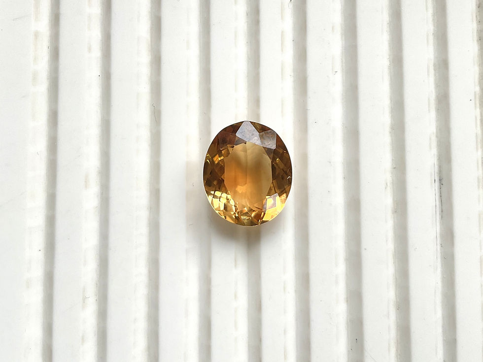 섬네일: 6.38 Carats Orangish yellow Tourmaline Oval Faceted cut stone Natural Gemstone