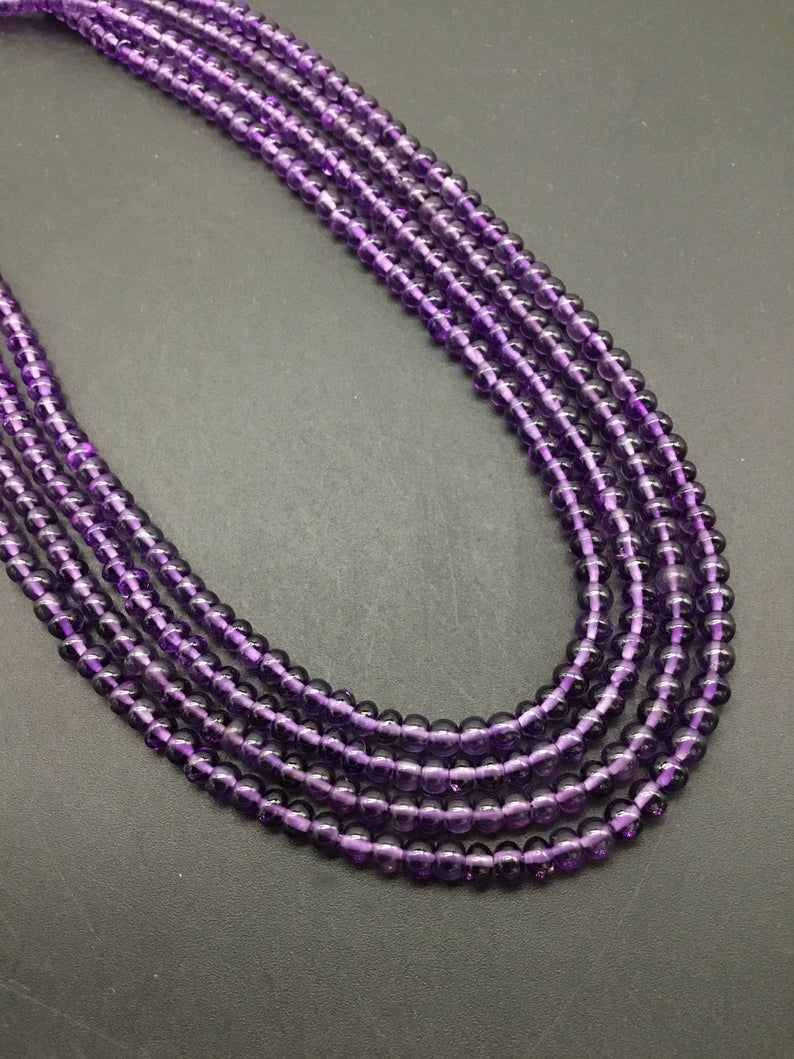 Miniatura: Amethyst Smooth Beads Top Quality Amethyst Beads Natural Gemstone beads 16''