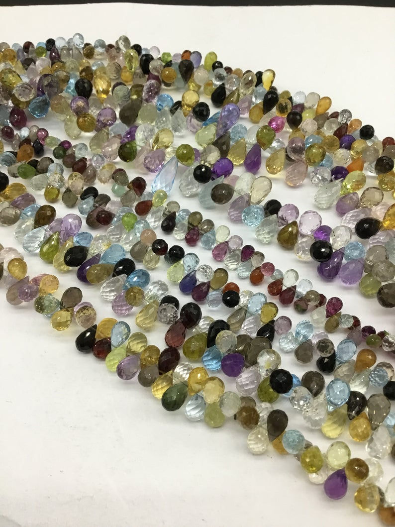 Miniatura: Mixed Gems Precious 8 '' Faceted Drops natural Gemstone Top Quality Shape 120 Ct
