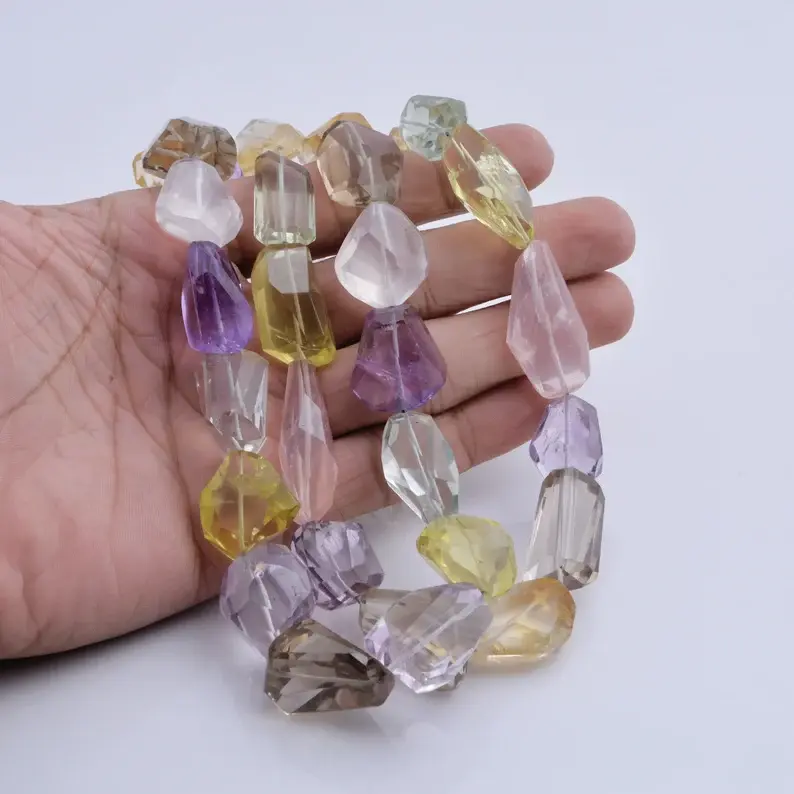 Miniatura: Natural Semi Multi Mixed Gems Tumbles Gemstone Necklace