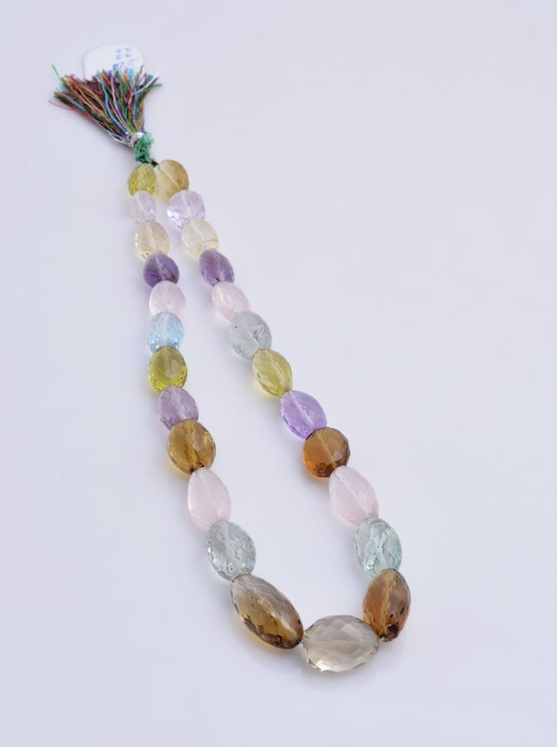 Miniatura: Multiple Mixed Gemstone Concave Cut Tumbles Natural Gemstone