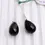 Thumbnail: Natural Black Spinel Smooth Drops Beads l 2 Pieces Black Spinel Teardrop Beads