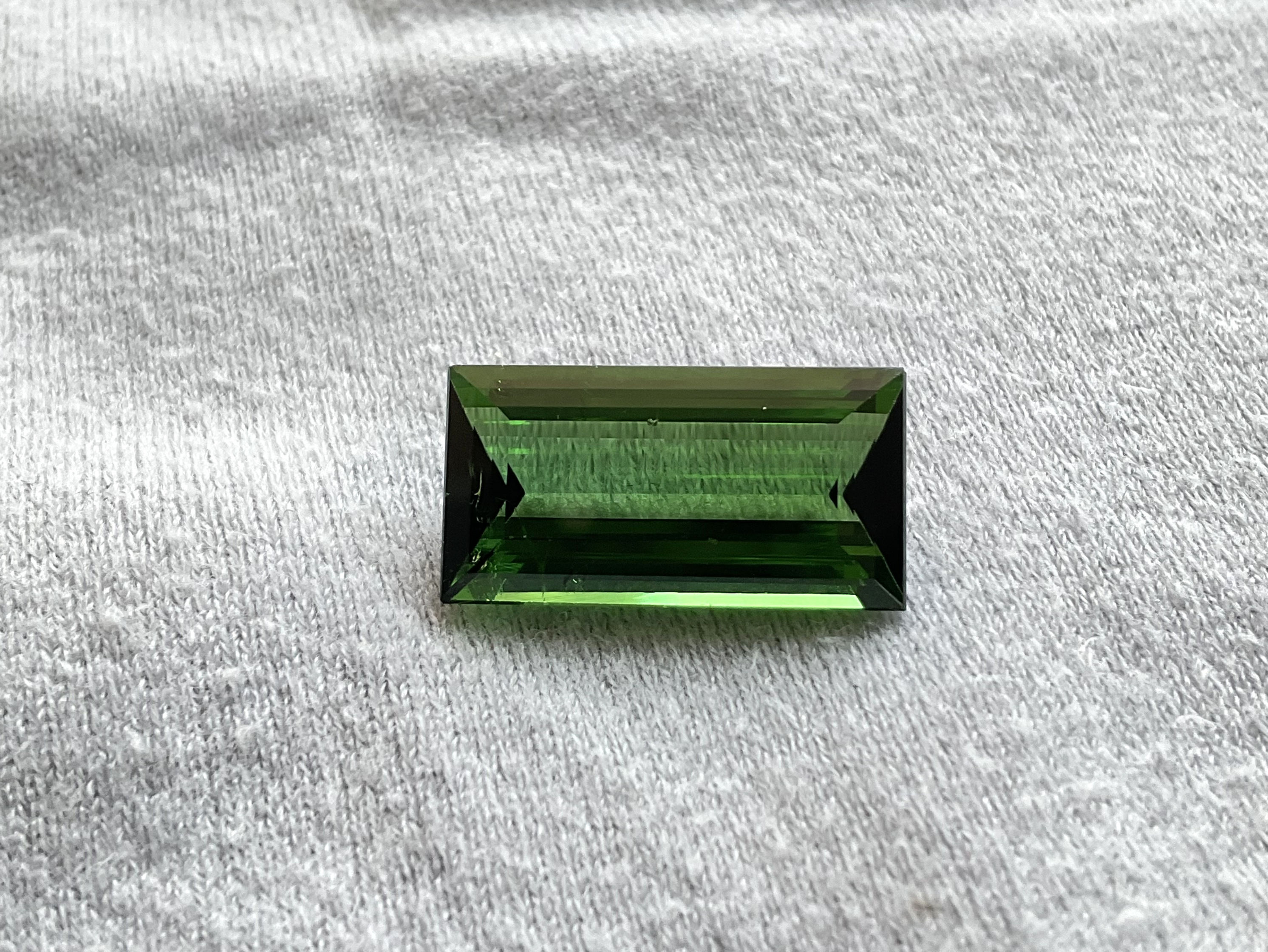 11.47 carats nigeria green tourmaline Top Quality baguette Cut stone natural Gem