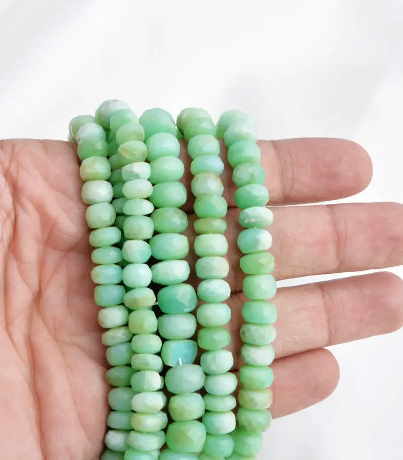 Miniatura: Chrysoprase Faceted Fancy Beads Natural Chrysoprase Faceted Fancy Jewelry Beads