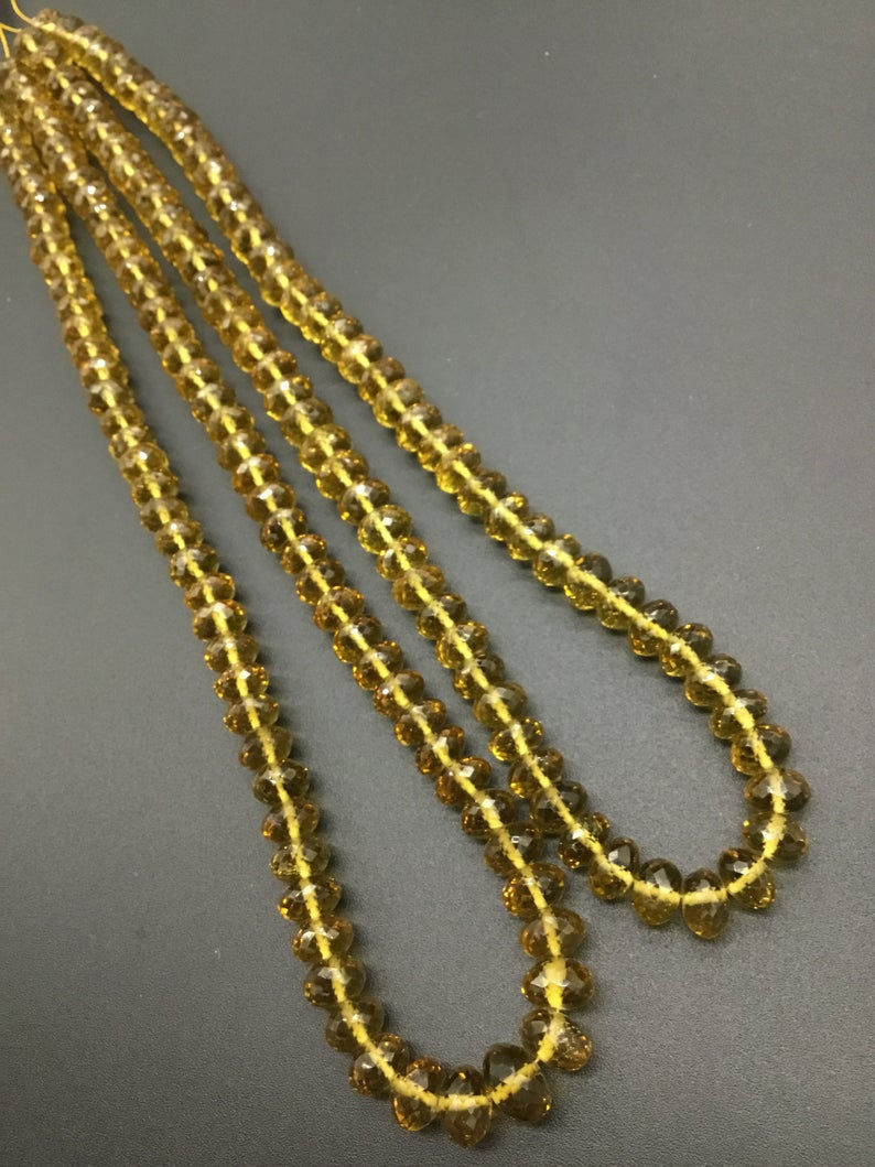 Miniatura: Beer Quartz Faceted Beads 1 Strand AAA+ Quality 181 Ct Natural Gemstone