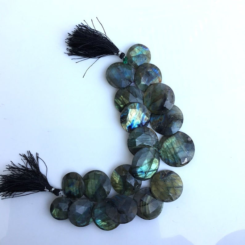 Thumbnail: Labradorite Faceted Round Natural Gemstones