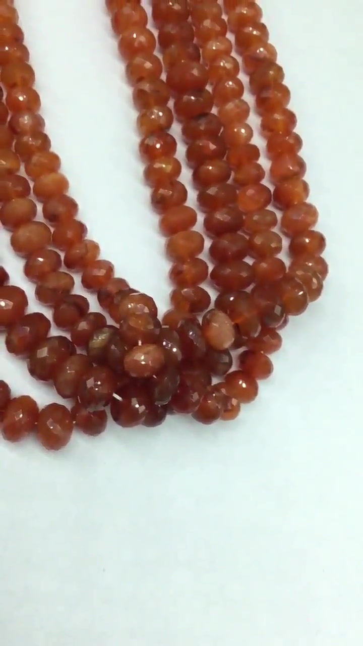 Miniature : Closeout Sale price Carnelian Faceted Beads 4 strands full hank wholesale