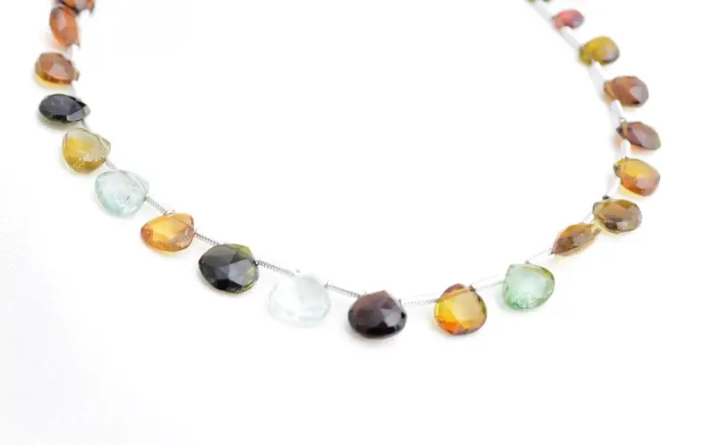 Miniatura: Multi Tourmaline Faceted Pears Beads Natural Gemstone, Gemstone For Jewelry