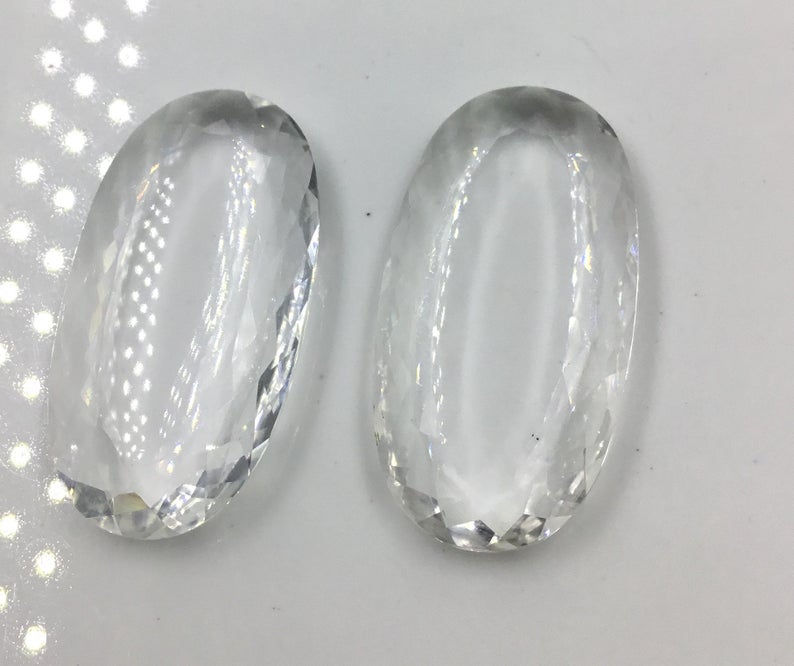 縮圖：White Crystal Fancy Cut Stone Pair Crystal Gemstone Pair Natural Gems
