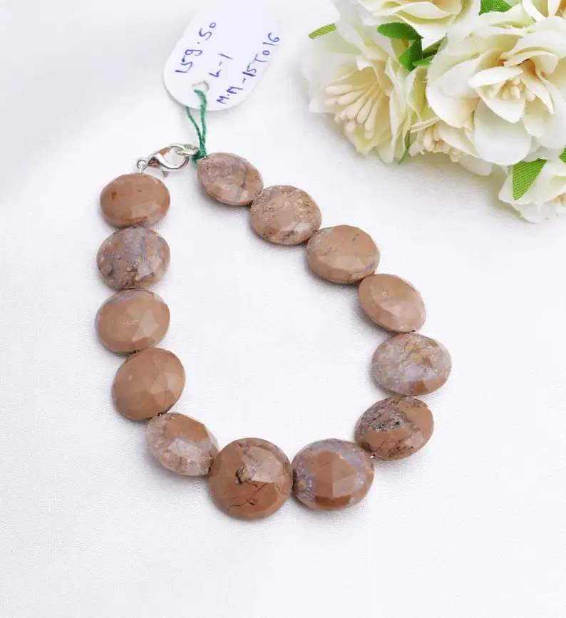 Miniatura: Rhodochrosite Quartz Faceted Round Beads l 8 Inches Natural Gemstone Beads