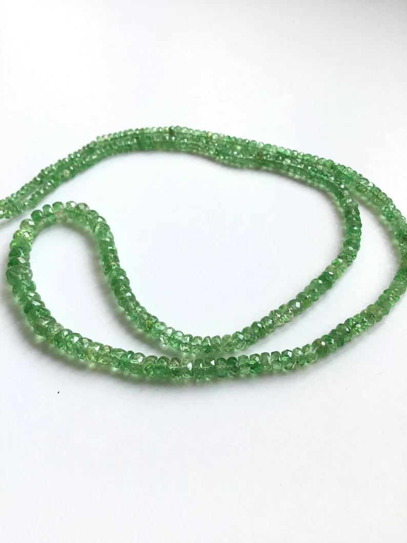 Thumbnail: Natural Tsavorite Faceted Beads 1 Strand Gemstone