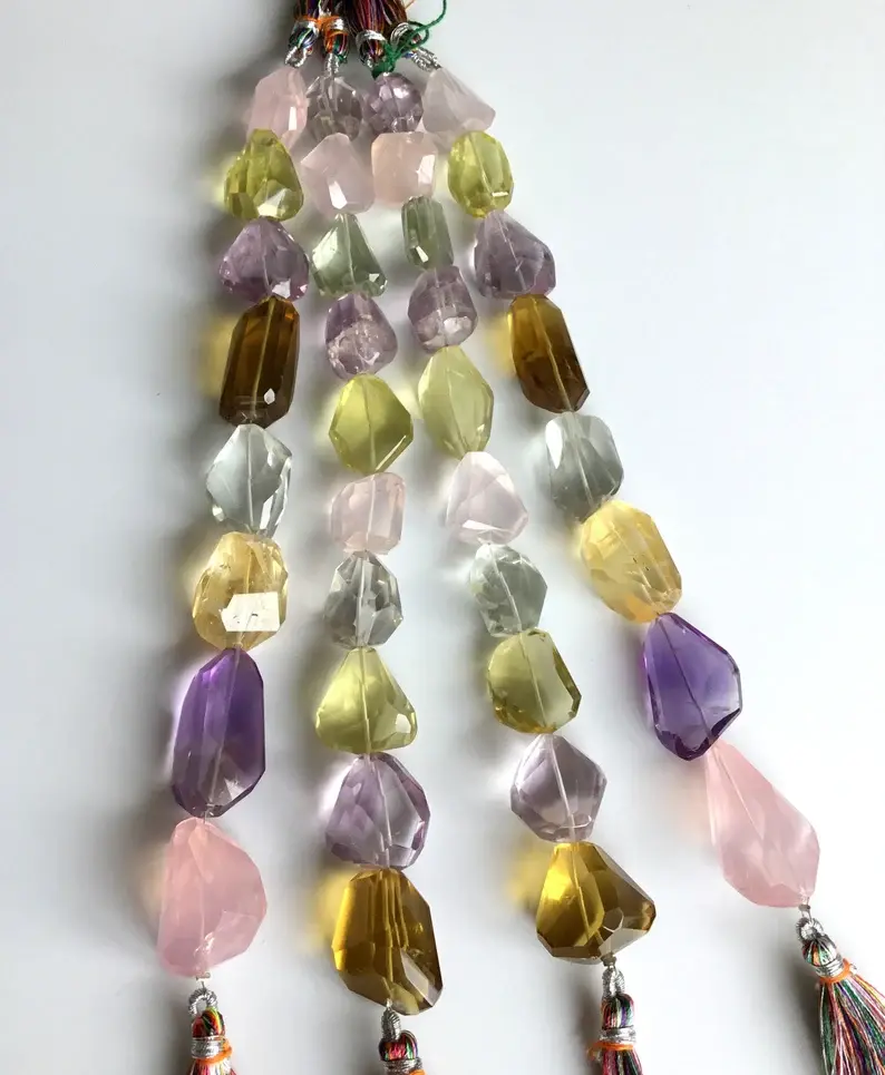 Miniatura: Mixed Gems Faceted Tumble 4 Strand Natural Gemstone Jewelry