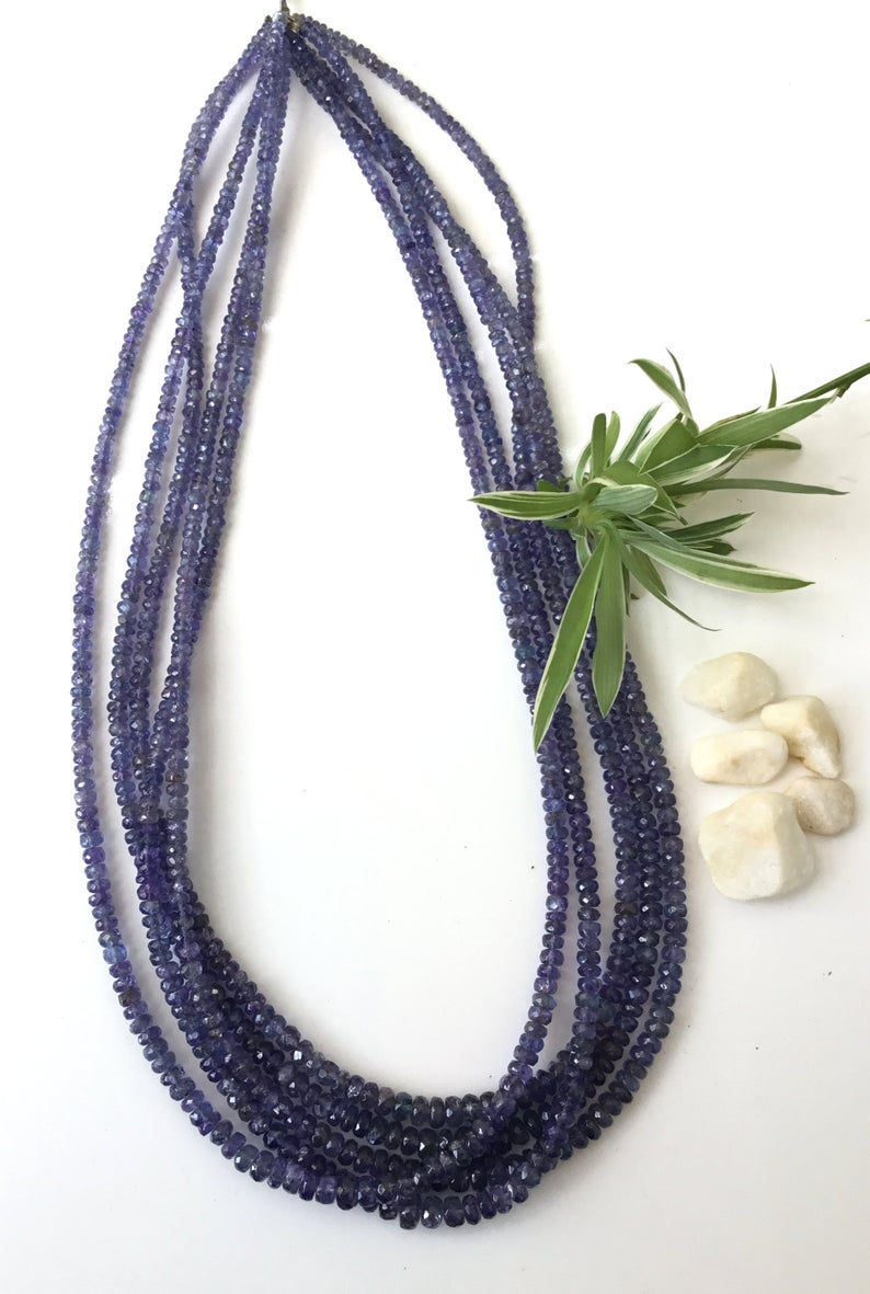 الصورة المصغرة: Tanzanite Faceted Beads Gemstone Necklace