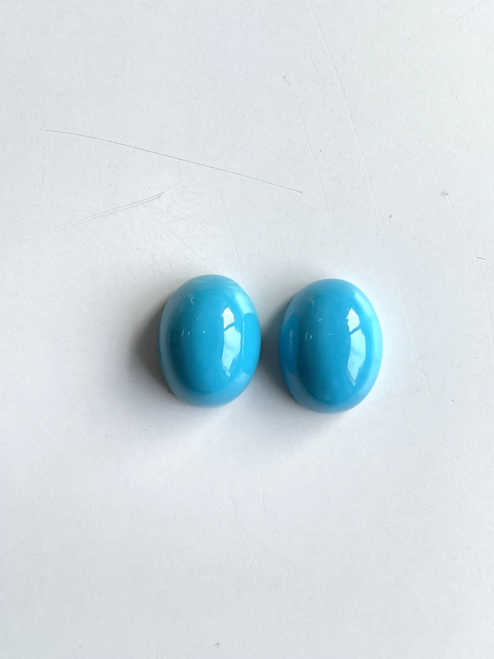 Miniatura: 59.49 Carats Turquoise Arizona Cabochons 2 Pieces Pair For Jewelry Natural Gems