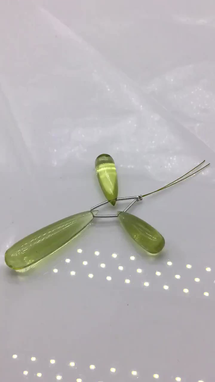 Miniatura: Lemon Quartz Drops Natural Gemstones Teardrop Shape Size 19x27 TO 11x 42 ,68 Cts