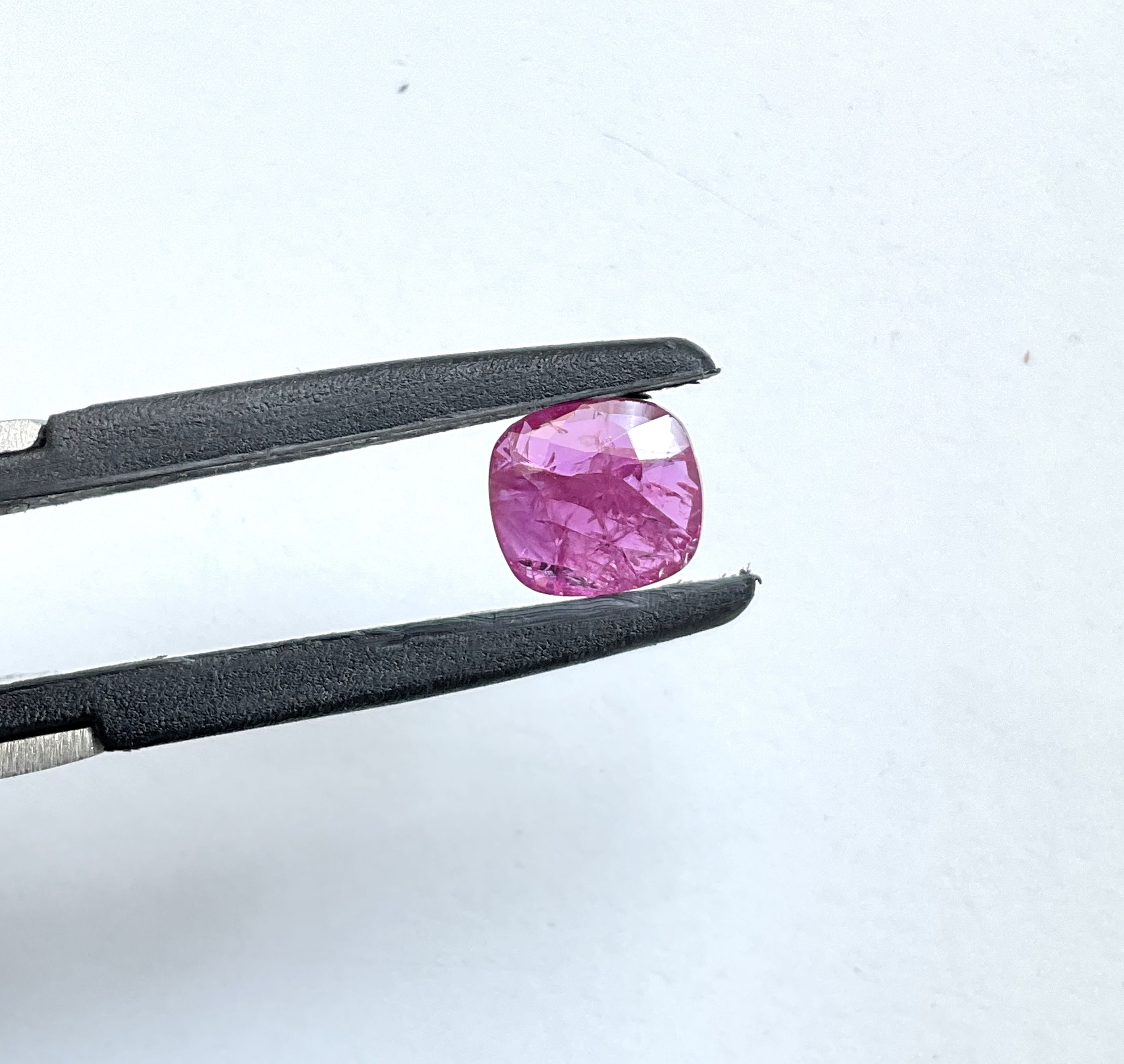 Certified 2.53 Carats Mozambique Ruby Cushion Faceted Cut stone No Heat Natural