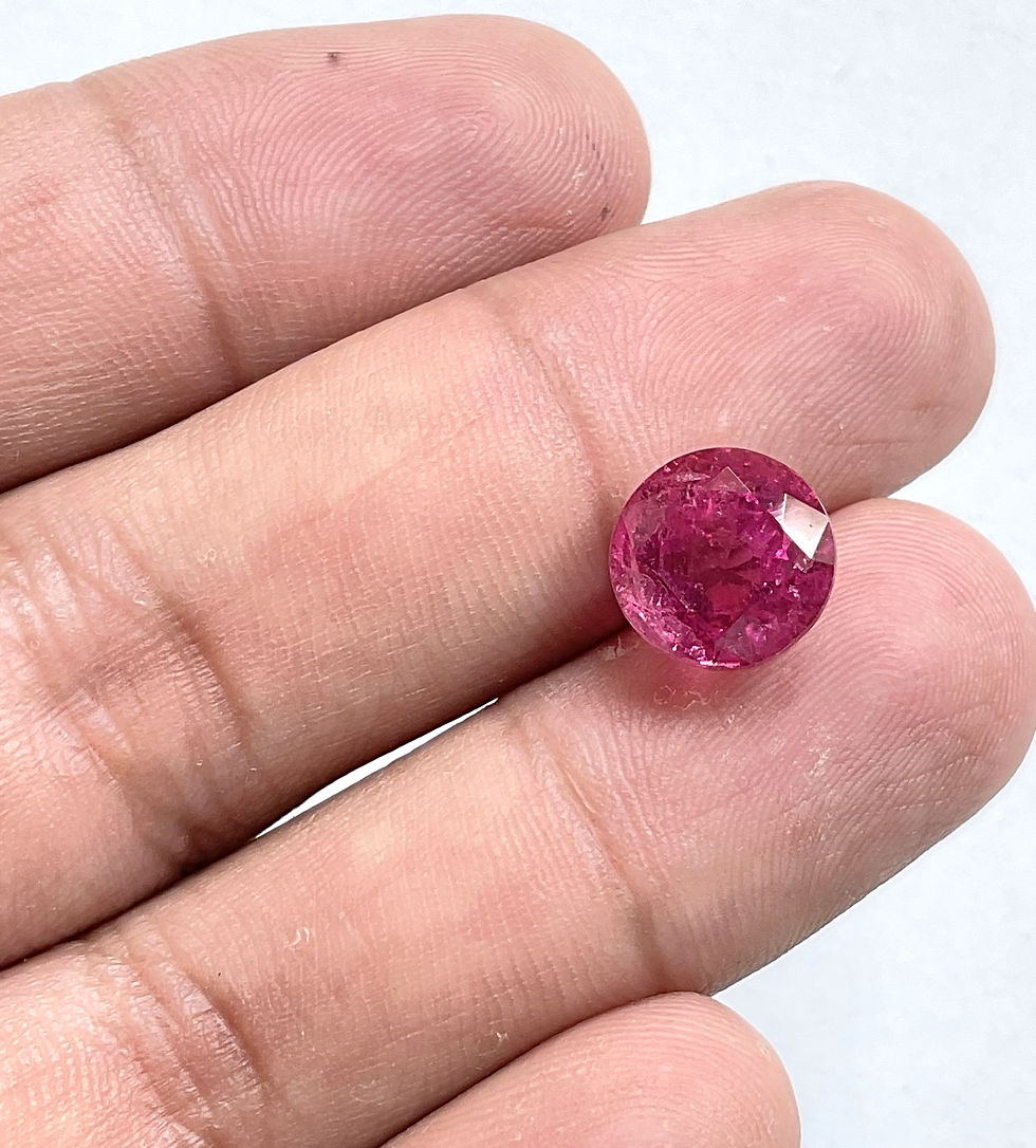 Miniatura: 5.89 Carats Rubellite Tourmaline Round Faceted Cut stone Top Quality Natural gem