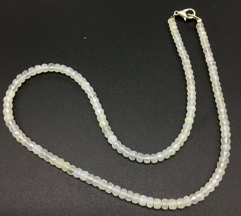 Миниатюра: White Rainbow Moonstone 16 Inches Faceted Beads 1 Strand 60 Carats