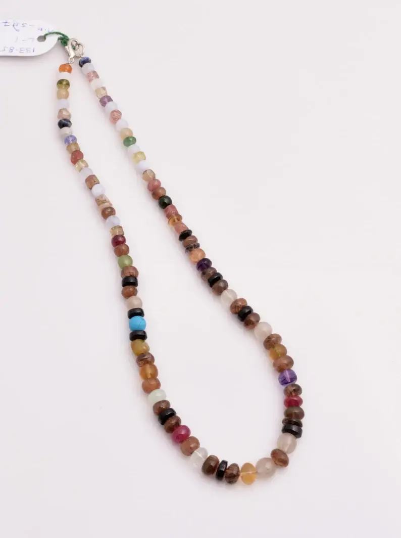 Miniatura: Assorted Gemstone Plain Beads 1 Strand Gemstone Necklace