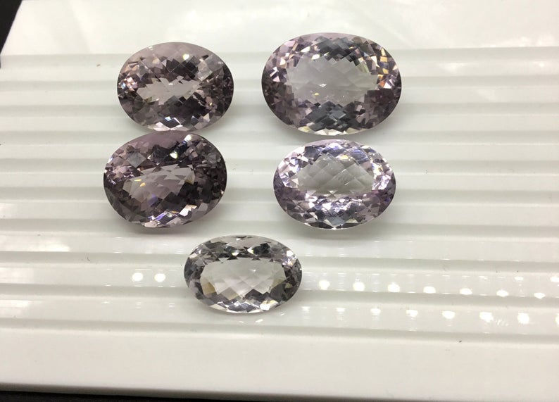 Miniatura: Pink Amethyst Faceted Oval Cut Shape Natural Gemstone 121.15 Ct 100 % Natural