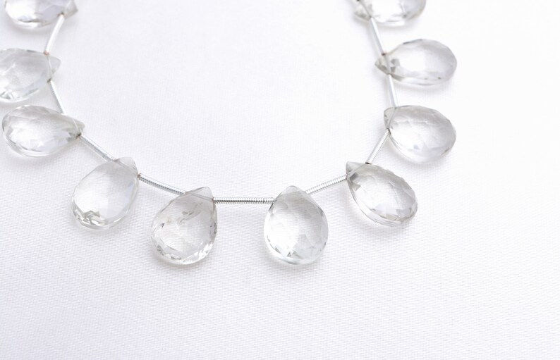 縮圖：Green Amethyst Faceted Pear Beads Natural Gemstones