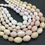 Thumbnail: Pink Opal Smooth Tumble natural Gemstone Necklace 16'' Opal Tumble 1 Strand