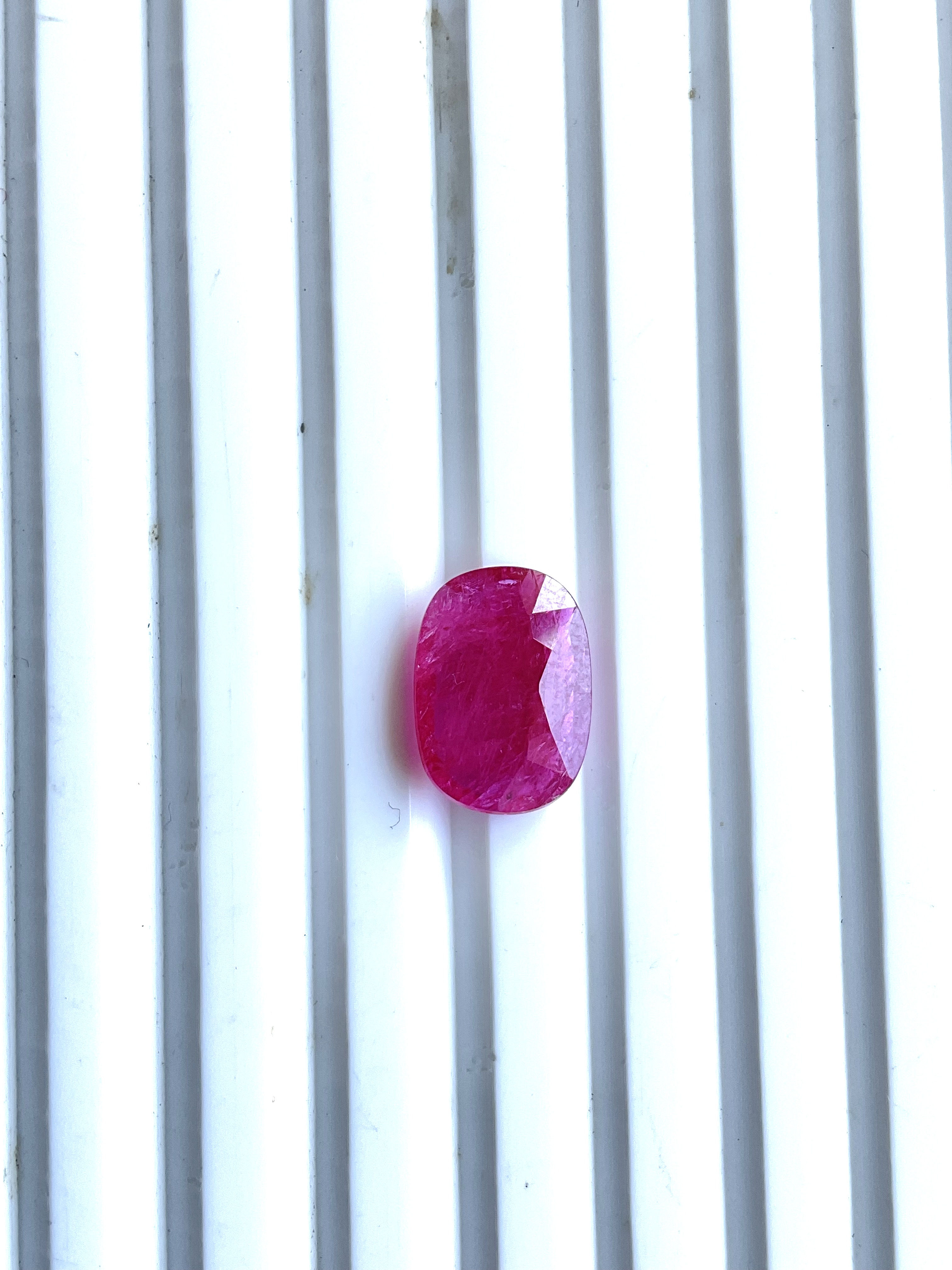 Certified 4.03 Carats Mozambique Ruby Cushion Faceted Cut stone No Heat Natural