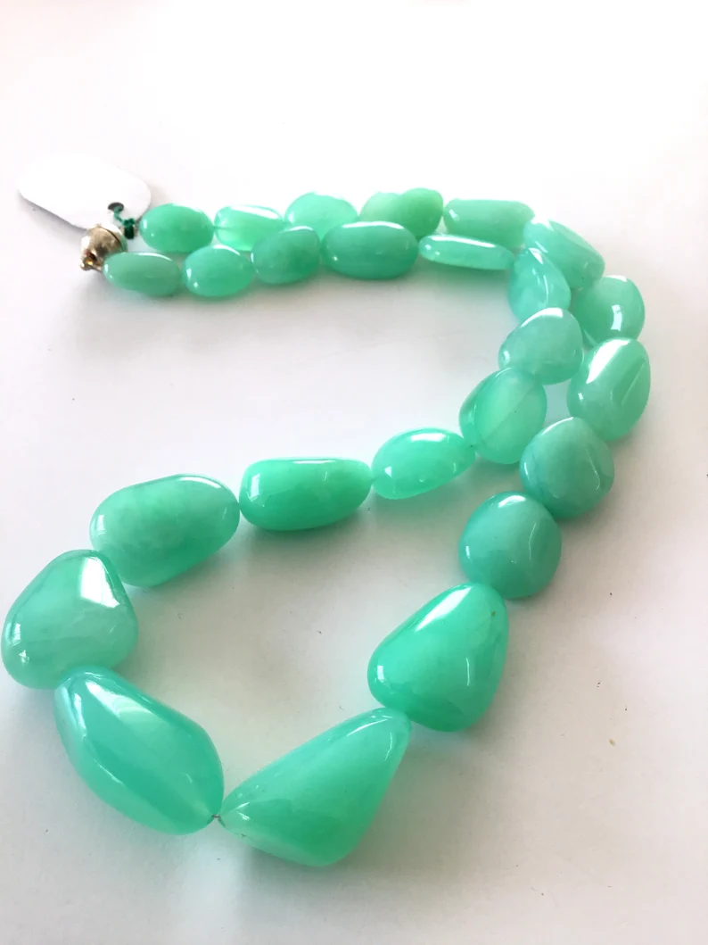 الصورة المصغرة: Australian Chrysoprase Plain Tumbles ( 576.00 Carats) Gemstone