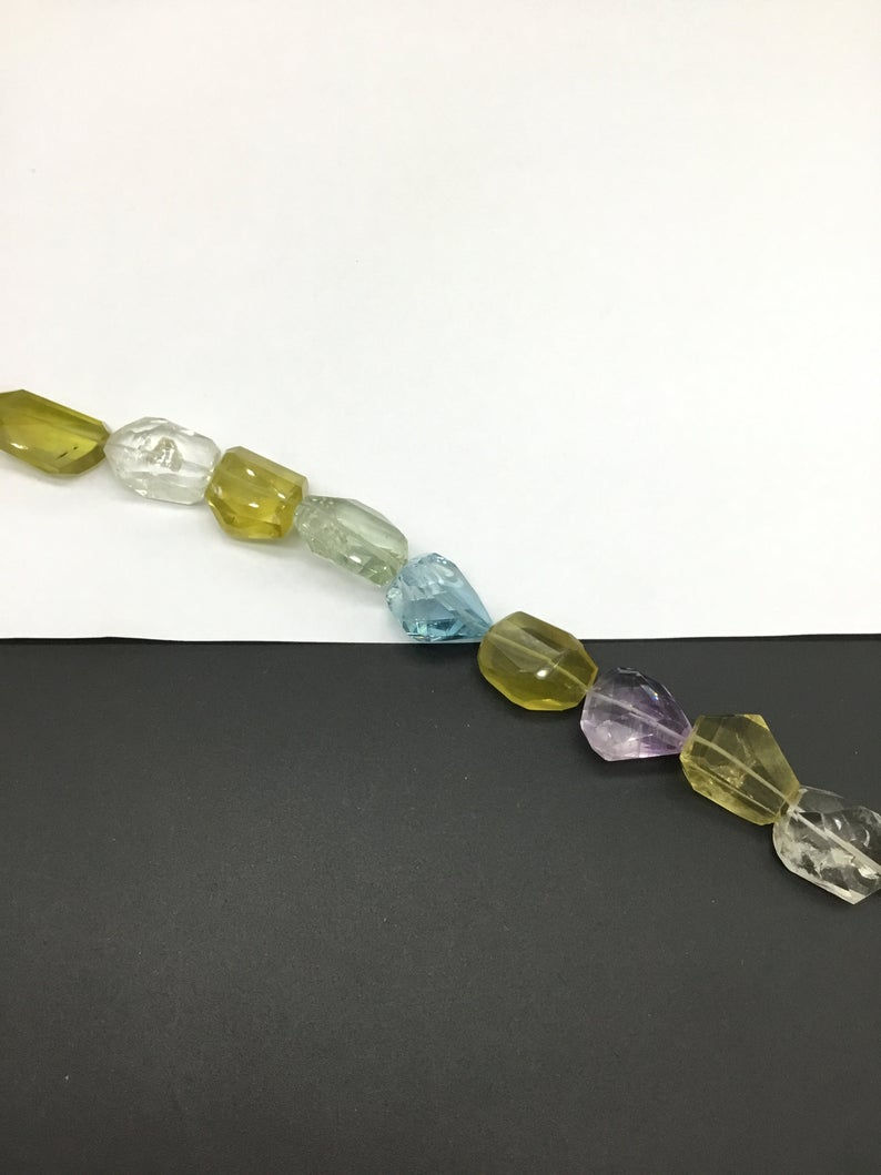 サムネイル： Semi Precious Gemstone Faceted Tumbles Natural Gemstone Beads