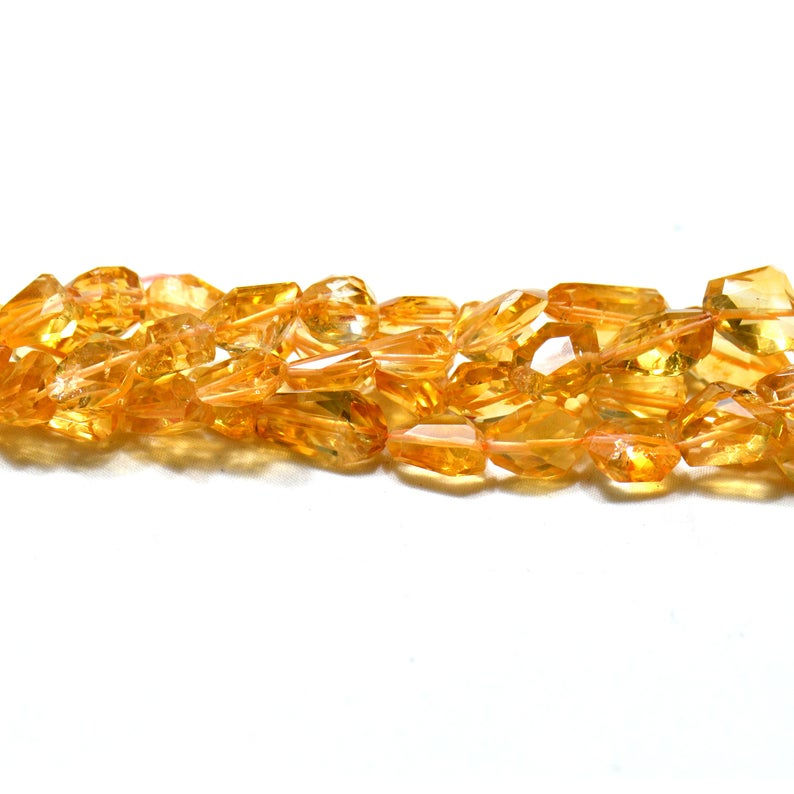 Thumbnail: Citrine Brazil Faceted Tumble 1 Strand Natural Gemstone Necklace