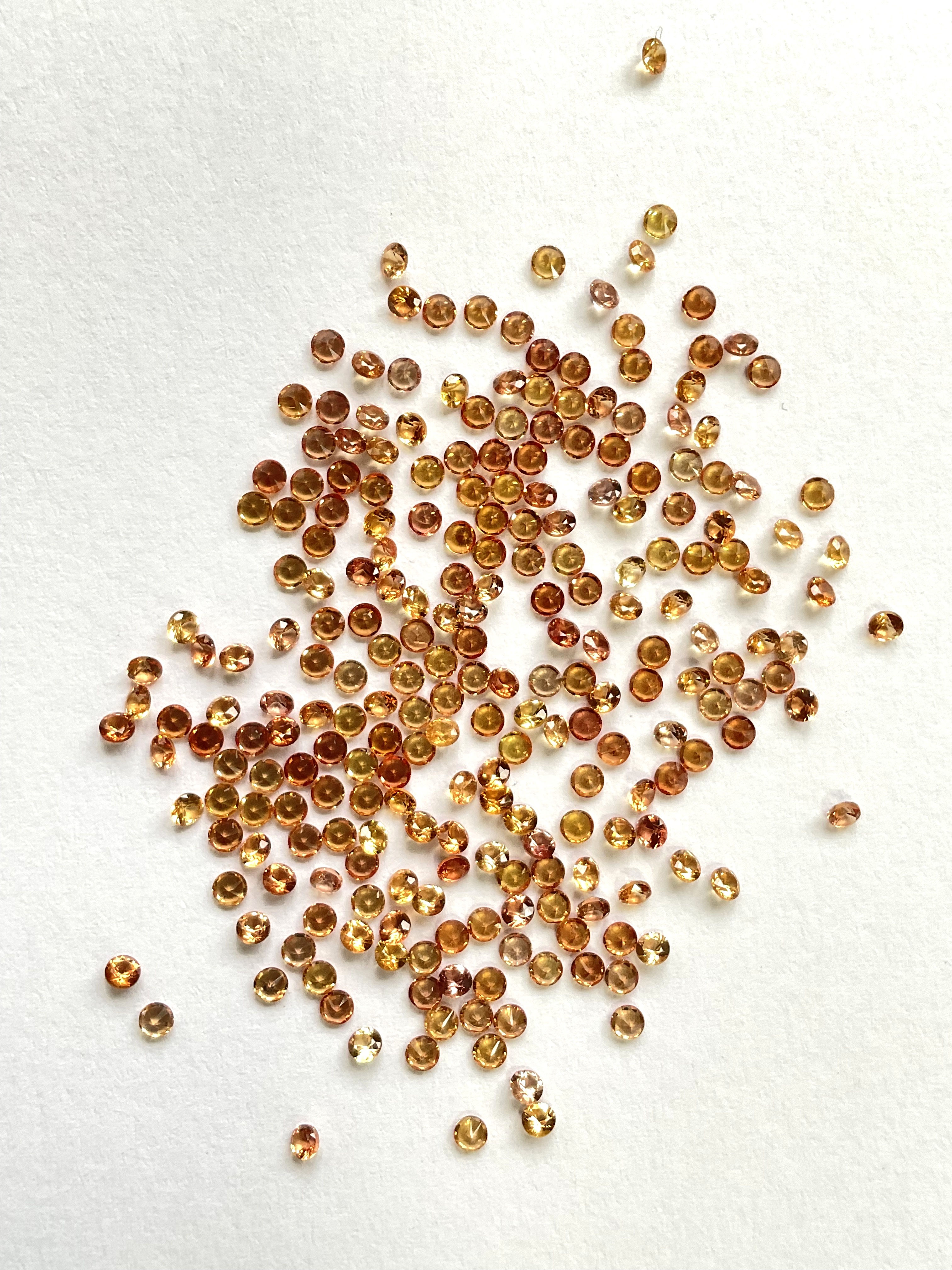 Orange Sapphire Diamond Cutstone 2.10 MM Size For Fine Jewelry Natural G