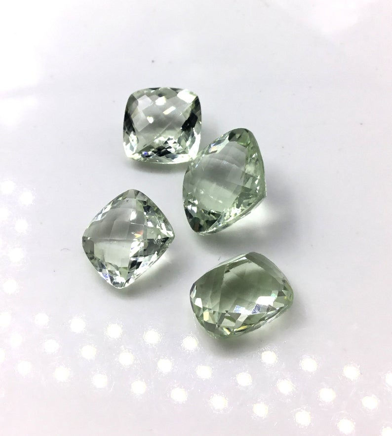 縮圖：Green Amethyst Faceted Fancy Cushion Loose Gemstone Natural