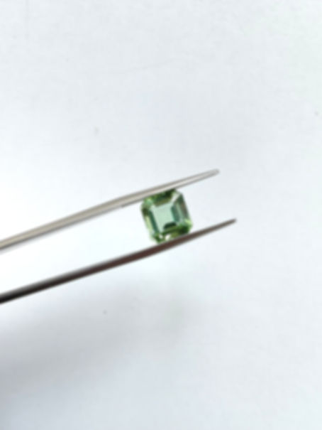 3.85 Carats Green Tourmaline Square Faceted cut stone Top Quality Natural gem