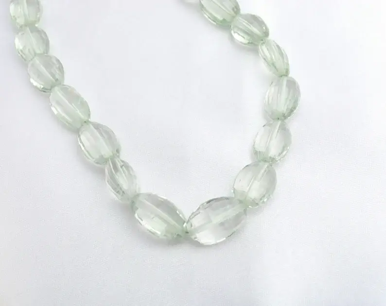 Miniatura: Green Amethyst Checker Cut Fancy Carving Necklace , Gemstone For Jewelry