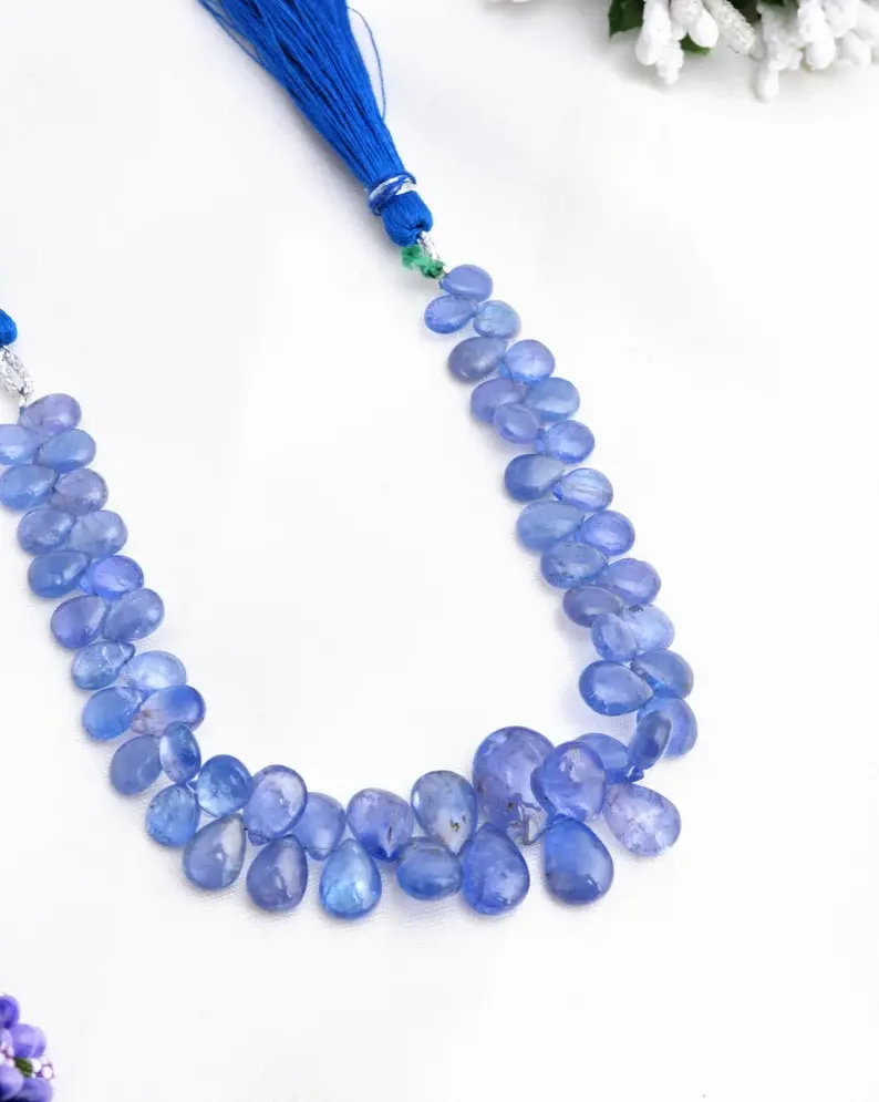 Miniatura: Tanzanite Smooth Drops Beads l 8 Inches Natural Tanzanite Plain Teardrops Beads