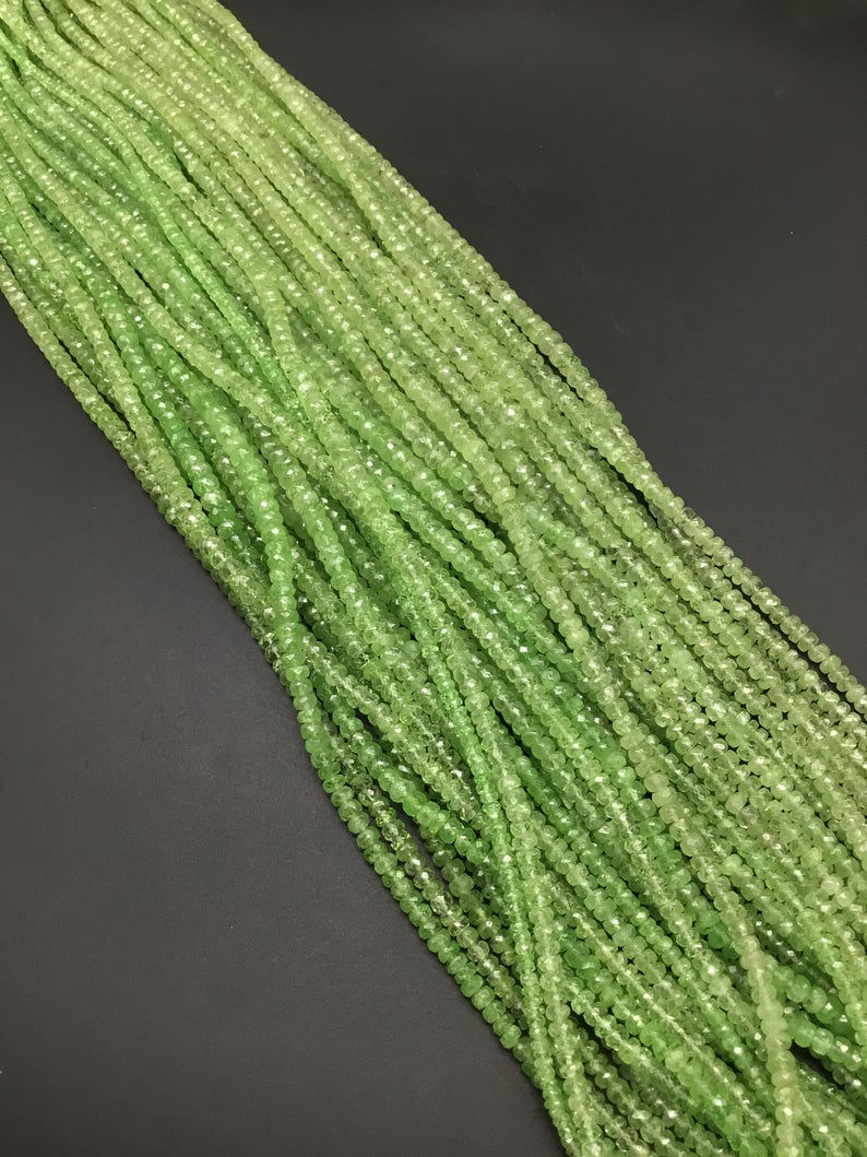 섬네일: Tsavorite Beads Faceted Natural Gemstone beaded Necklace gems Tsavorite 16''