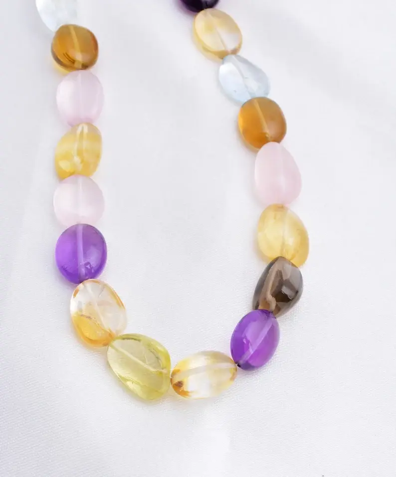 Miniaturbild: Mixed Gemstone Plain Tumble 18 Inches Necklace l Natural 278.80 Carats Mixed Gem