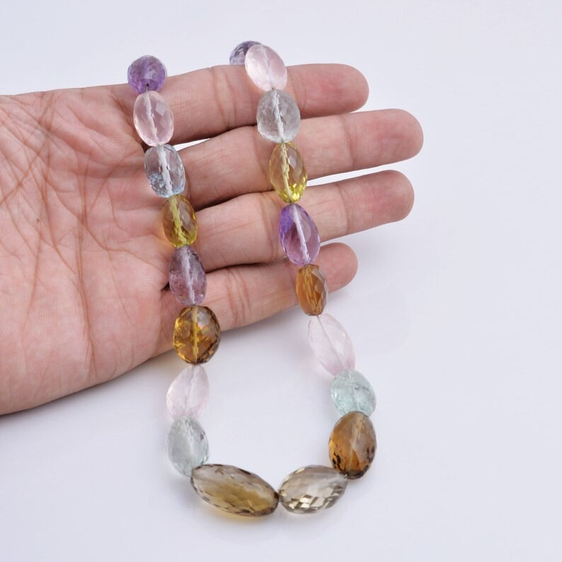 Miniatura: Multiple Mixed Gemstone Concave Cut Tumbles Natural Gemstone