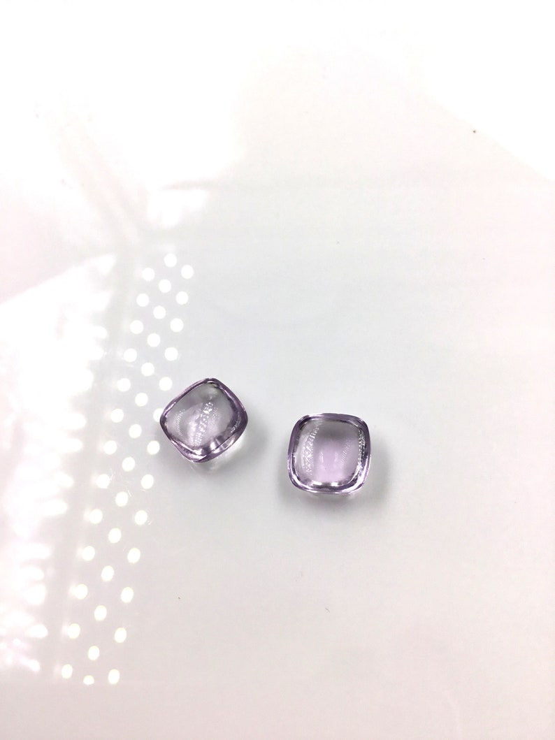 الصورة المصغرة: Natural Pink Amethyst Cabochon 2 Pieces Loose Gemstone
