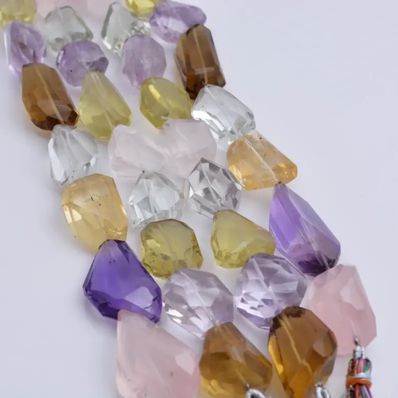 Miniatura: Mixed Gems Faceted Tumble 4 Strand Natural Gemstone Jewelry