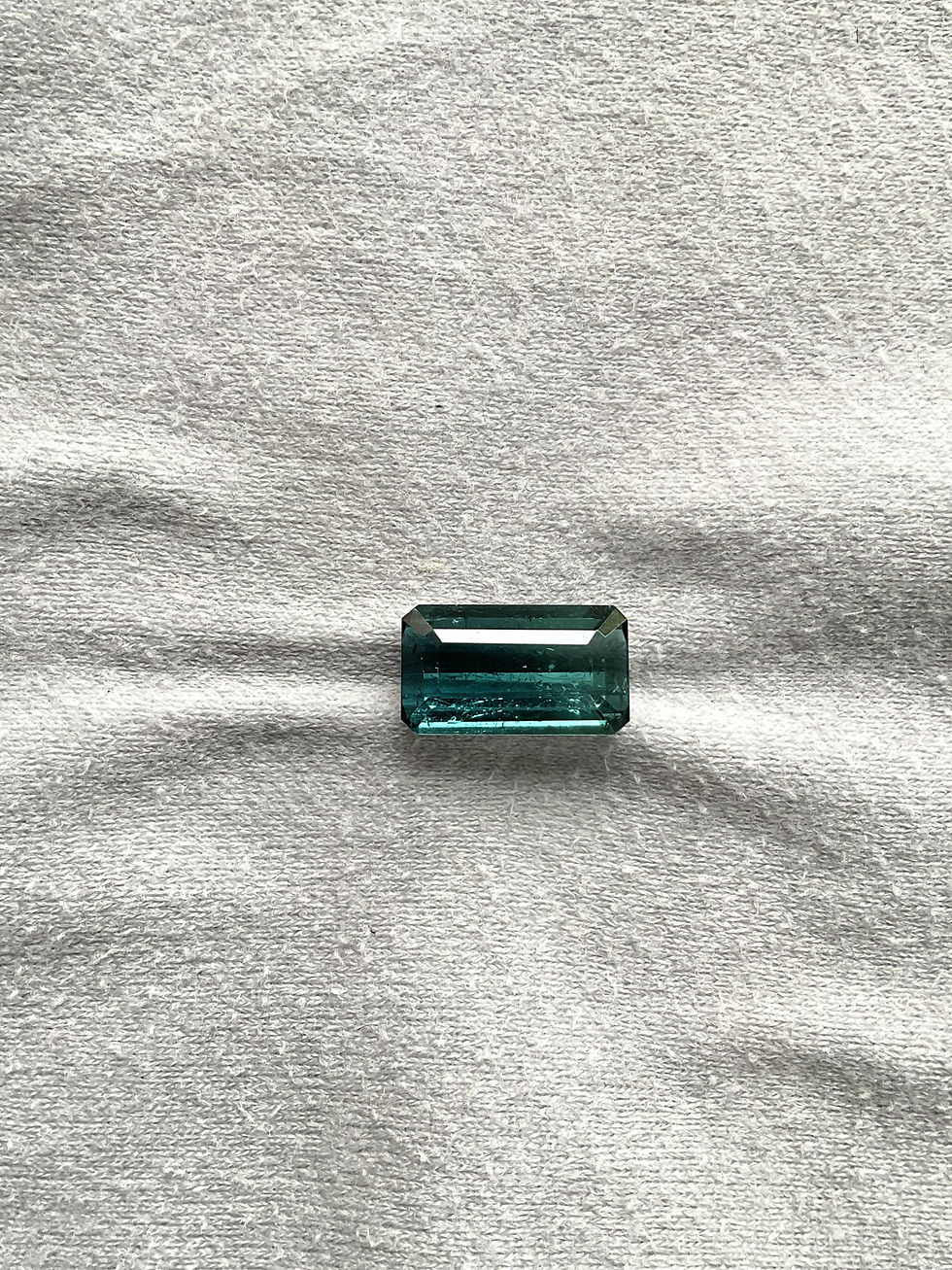 Miniatura: 6.97 Carats blue Tourmaline Octagon Faceted cut stone Natural Gemstone