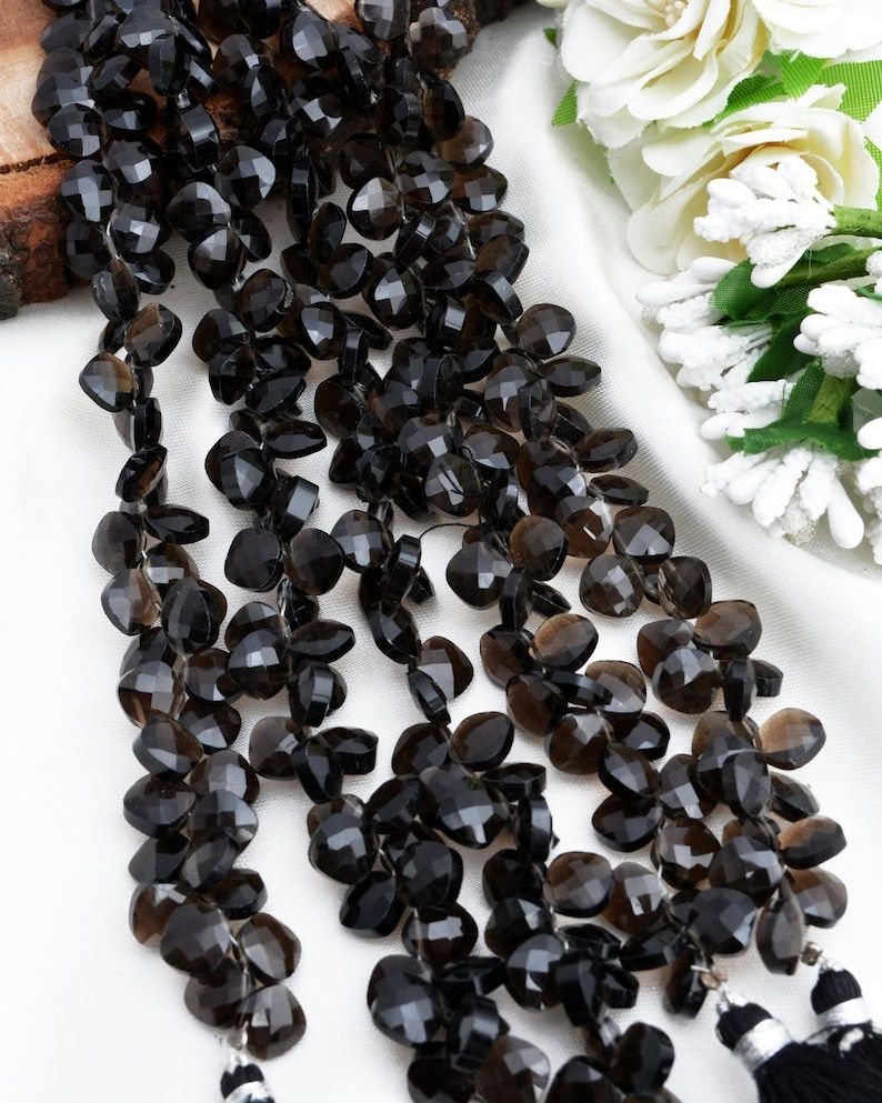 Miniatura: Clearance Deal Smoky Quartz Checker Cut Cushion 5 strands Gemstone