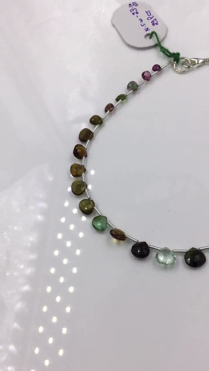 Miniatura: Multi Tourmaline Faceted Pears Beads Natural Gemstone, Gemstone For Jewelry