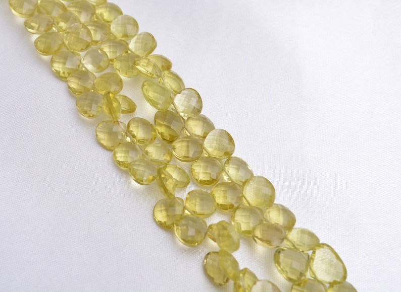 Miniatura: Natural Lemon Quartz Faceted Pear Beads Gemstone Necklace, Gemstone For Jewelry