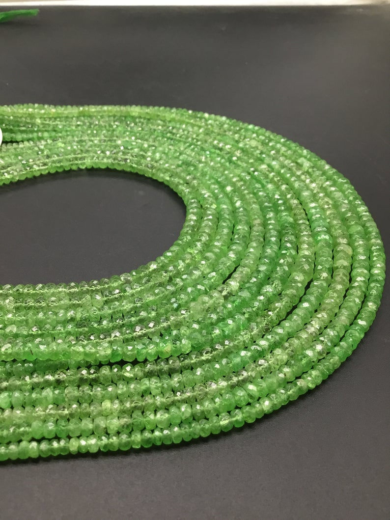 Thumbnail: Tsavorite Beads Faceted Natural Gemstone beaded Necklace gems Tsavorite 16''